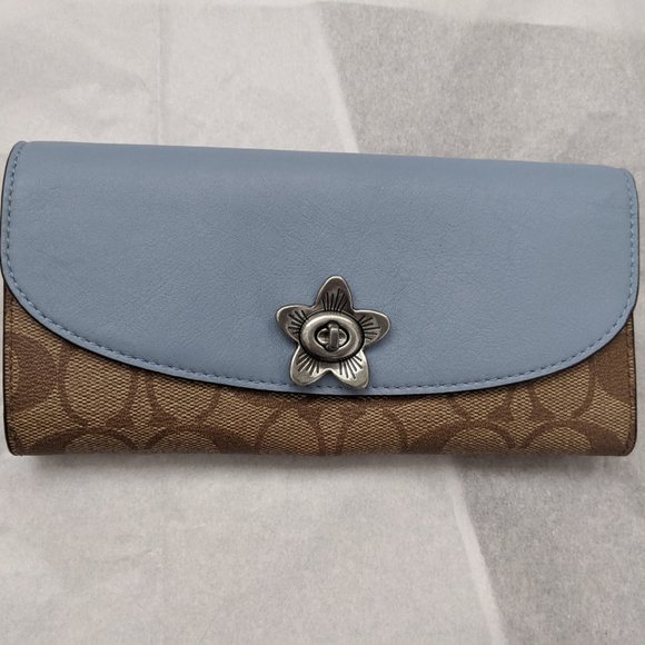 TOMMY HILFIGER Womens Wallet Trifold Checkbook Envelope Clutch Jacquard New NWT